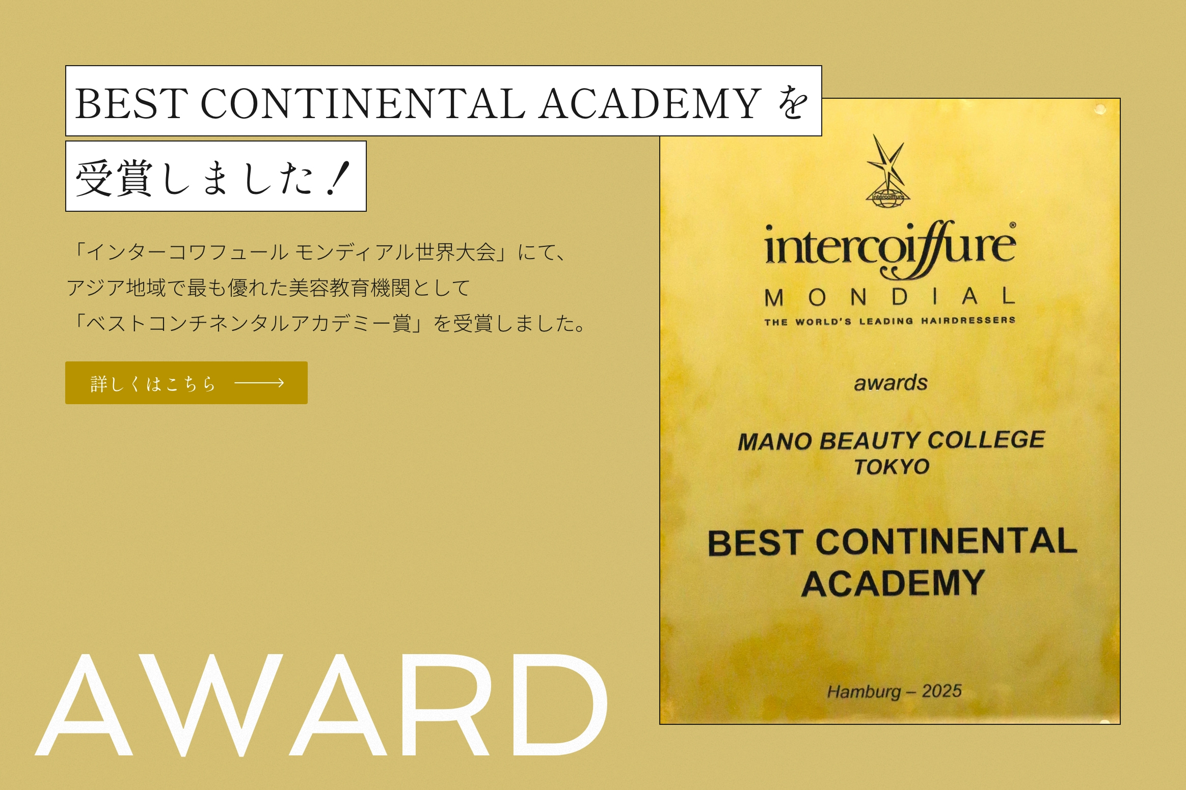 Best Continental Academy受賞